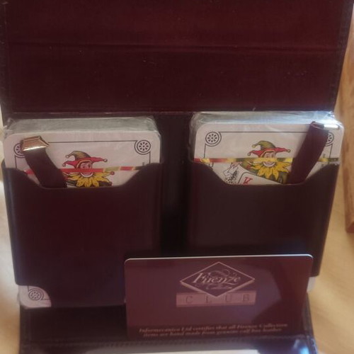 Firenze Collection Club playing card set new in leather case