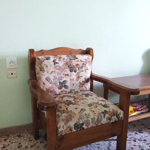 Vintage solid wood living room set used with armchairs and tables