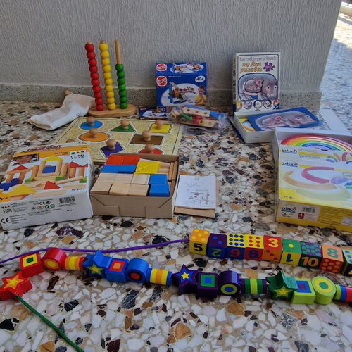 Baby educational wooden toys pack used