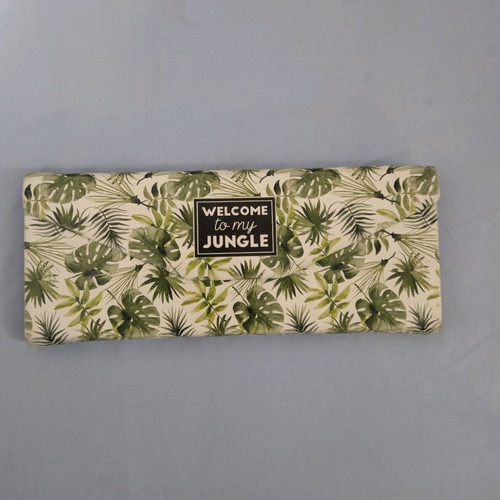 Folding glasses case used, white and green