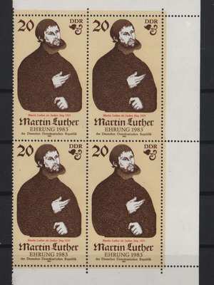 Καρέ 4 γραμματοσήμων Martin Luther 1982, καινούργιο, MNH
