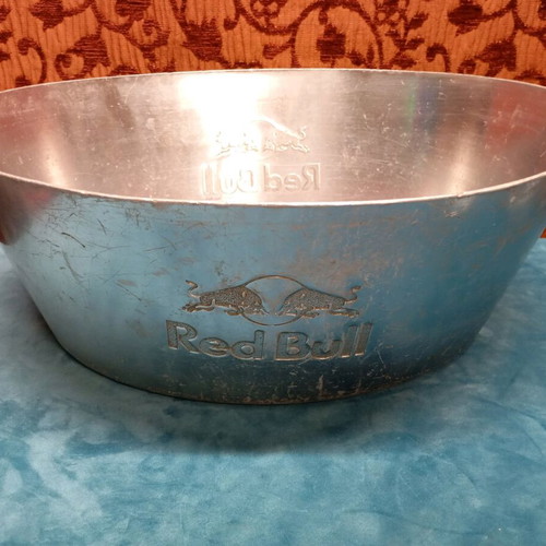 Red Bull ice bucket used, aluminum