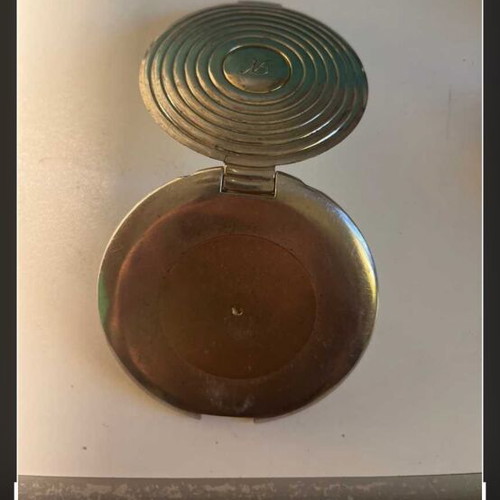 Vintage makeup double mirror with letter N used