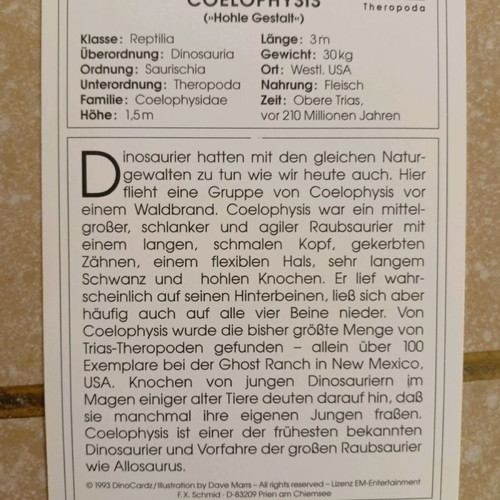 Dinosaur cards used, German collection series No 2