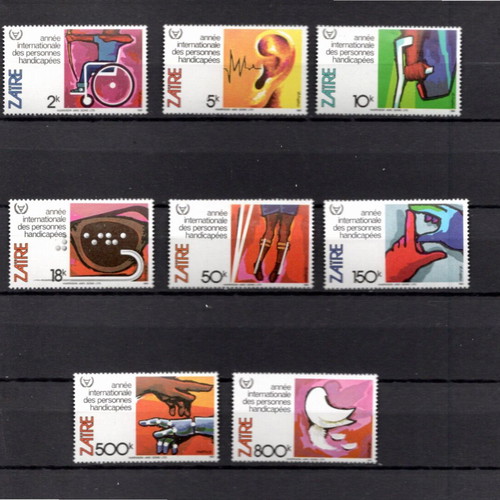 Zaire 1981 International Year stamp set new, complete luxury unsealed series