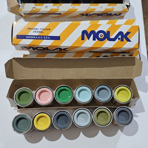 Molak Vintage Original Colour Enamel Paints set of 6 like new