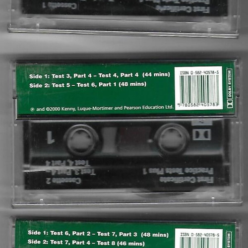 First Certificate in English cassettes new, pack of 3