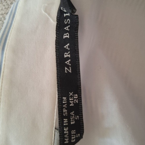 Zara Basics striped shirt white and blue, like new