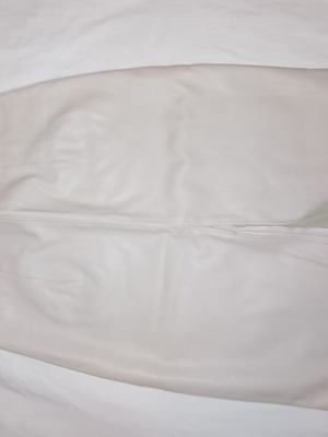Leather midi skirt beige with pockets, size small, like new
