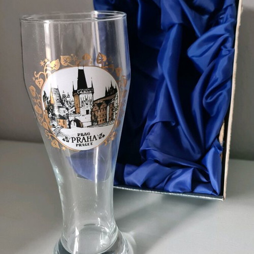 Large beer glass new with Prague design