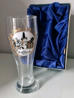 Large beer glass new with Prague design