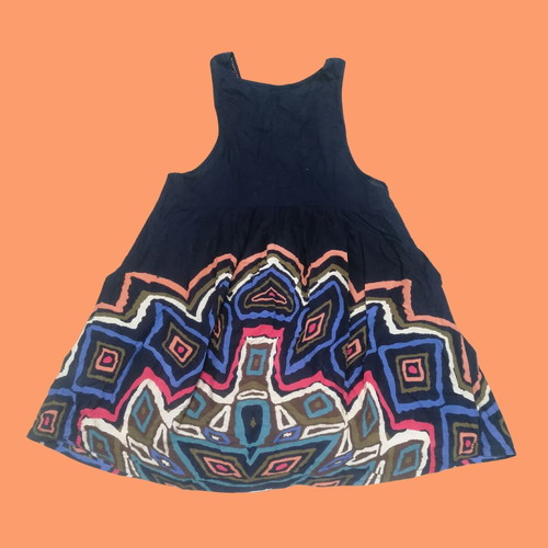 Lanidor sleeveless blouse like new with embroidery and colorful geometric print