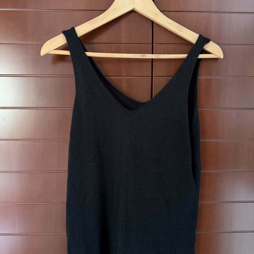 Golden Days Paris black knitted sleeveless top like new, one size