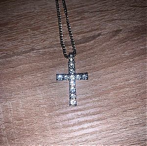 Iced Out White Cross