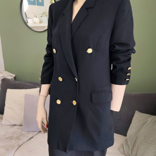 Lola double-breasted wool blazer used, black, size 38