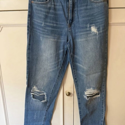 Tally Weijl blue jeans used with knee rips size M 38 10