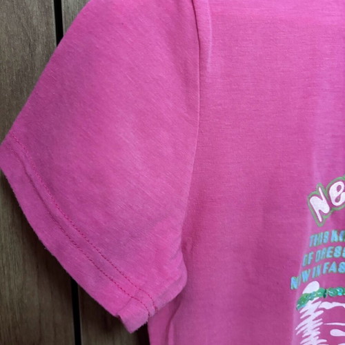 Pink short-sleeve blouse used size L/XL with designs