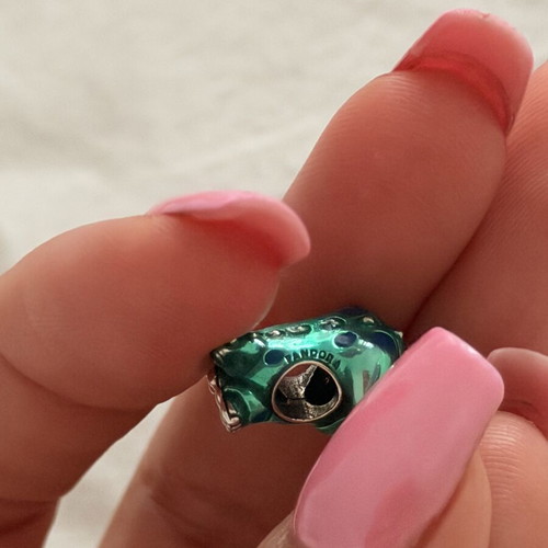 Pandora Sulley monster charm like new, green and silver