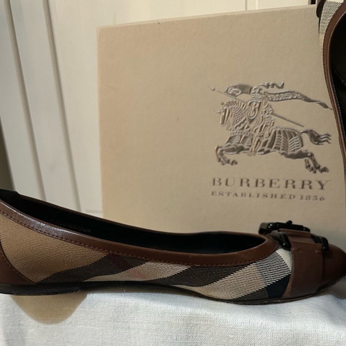 Burberry ballet flats used, brown leather, size 37