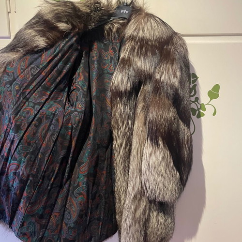 Fur coat like new, gray