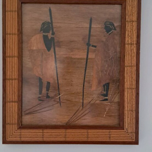 Handmade paintings from Kenya, set of 4, African art, like new
