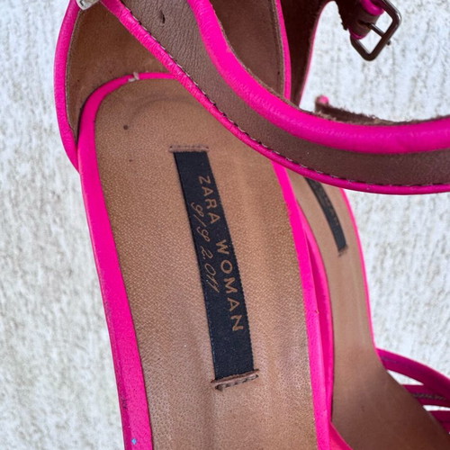 Zara leather heels like new, size 38, beige and pink
