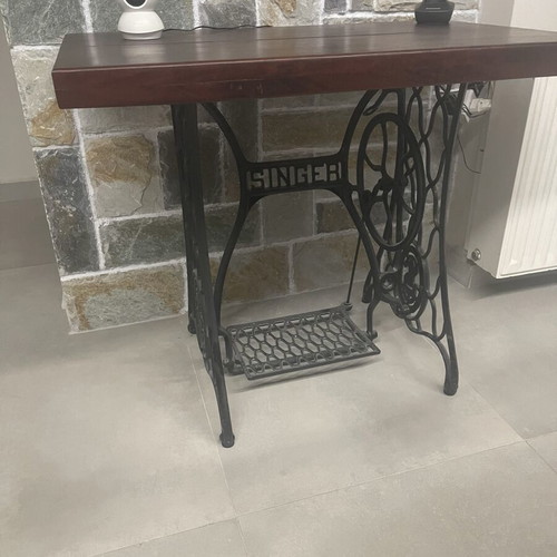 Monastic solid wood dining table with 6 leather chairs and carved coffee table