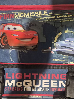 Disney Pixar Cars 2 blue school backpack with Lightning McQueen and Finn McMissile