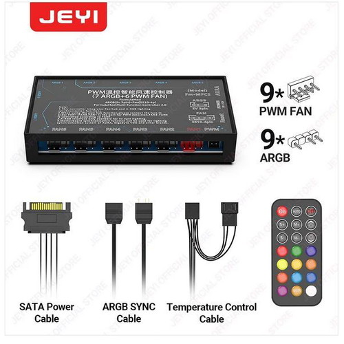 Jeyi 2x ARGB Fan 120mm AURA Ultra Silent with controller and remote new