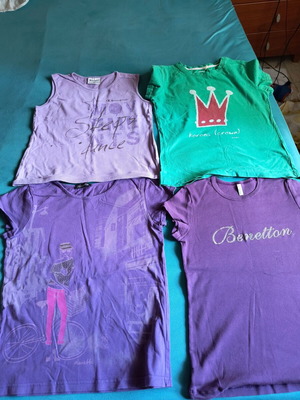 Set of girls' t-shirts size 10-12 years like new, colorful