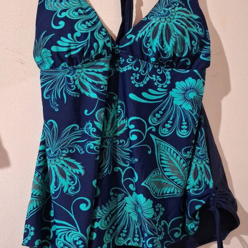 Swimwear top new, size XXL 58/60, blue and turquoise