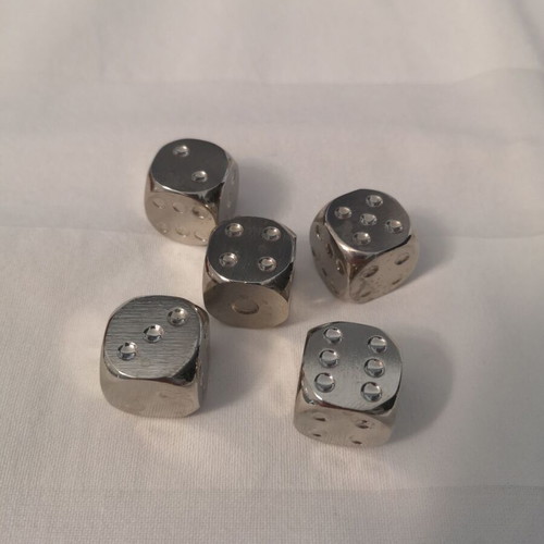 Metal dice set used, pack of 5