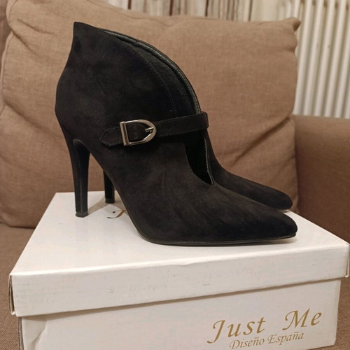 Open front ankle boots like new, size 37, black