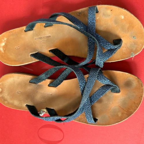 Greek sandals with straps used, size 38