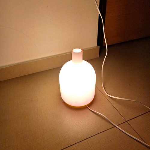 Glass bedside table lamp like new, pink