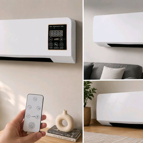 Wall-mounted 2000W heater with remote control, like new
