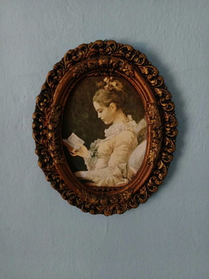 Αντίγραφο τέχνης εμπνευσμένο από Jean-Honoré Fragonard μεταχειρισμένο, εποχής 60s/70s