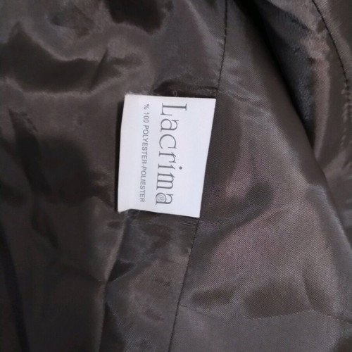 Lacrima satin jacket like new, brown, crystal clasp closure