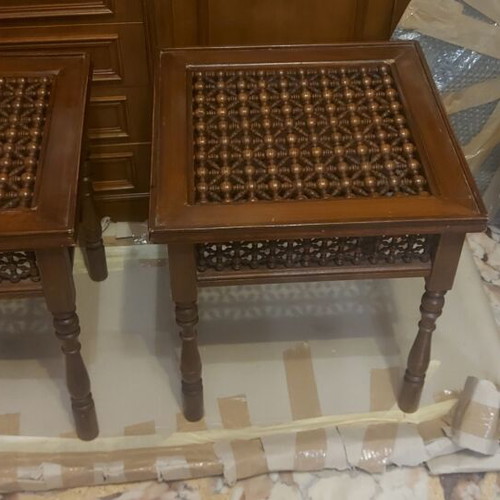 Handmade coffee tables set from Egypt, mahogany wood