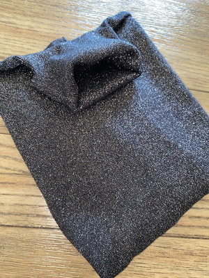 Turtleneck black with silver metallic thread like new, size S