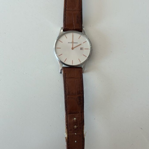 Jacques Lemans Men’s Watch 1-1777 used, brown leather strap