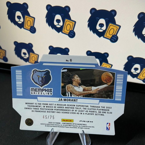 Ja Morant Die Cut 45/75 2022-23 Contenders Optic Superstar Blue Cracked Ice Panini new