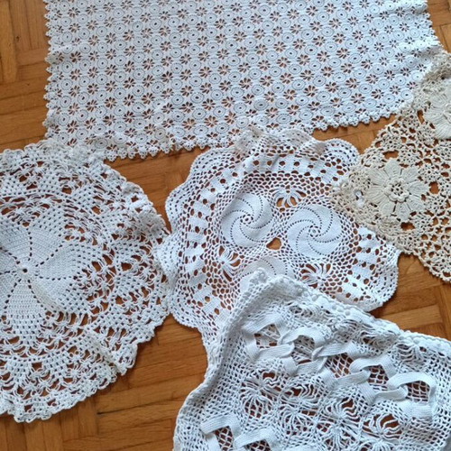 Knitted doilies like new, pack of 5 pieces