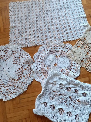 Knitted doilies like new, pack of 5 pieces