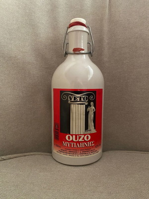 VETO Ouzo Mytilinis collectible bottle