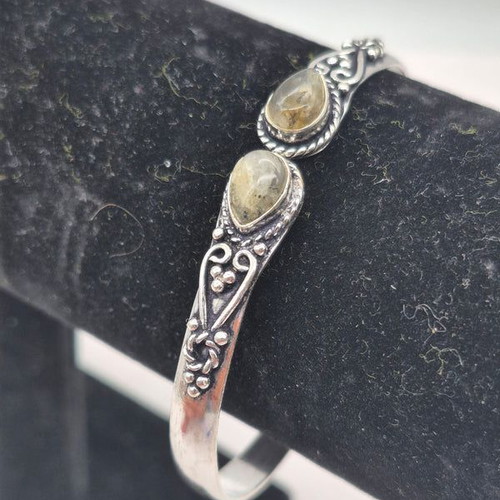 Labradorite Crystal Bracelet Silver Plated New