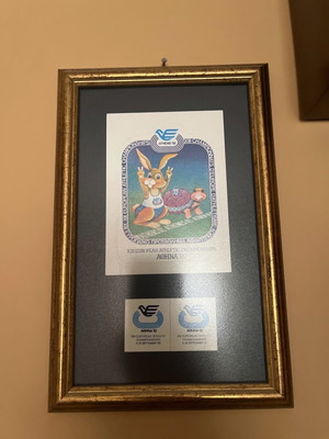 Framed artwork from 1982 Athens European Athletics Championships like new
