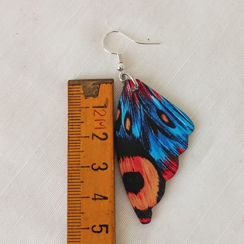 Butterfly Wing Earrings new, colorful plexiglass and stainless steel