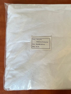 Terry/PU Waterproof Terry Mattress Protector 90x200+30 cm new
