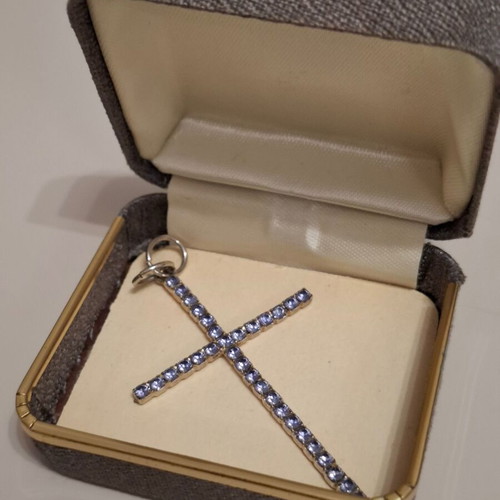 Purple cross like new with box